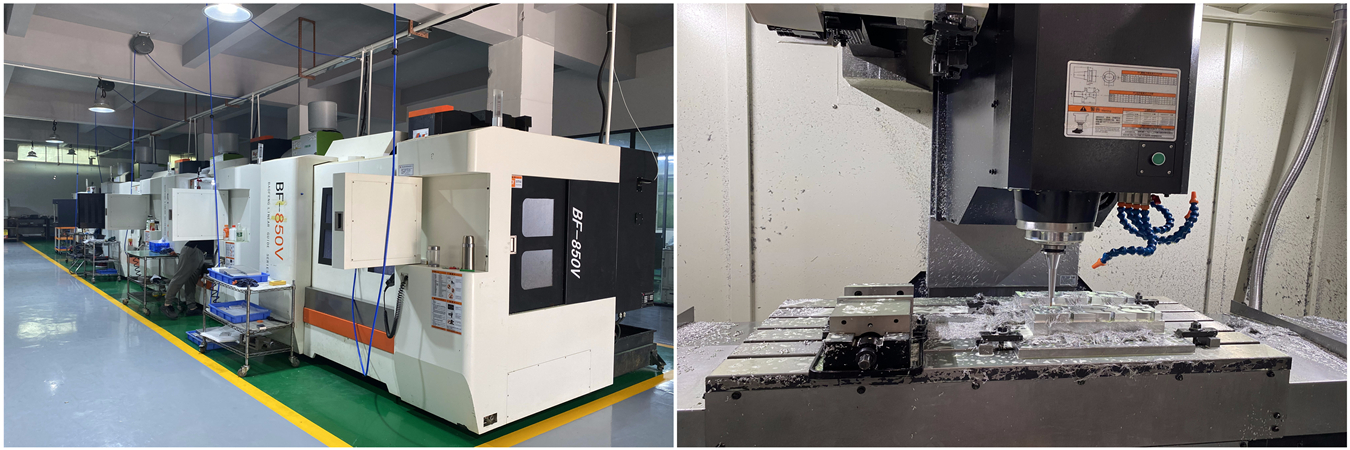 CNC-Fräsmaschinenwerkstatt, die präzisionsbearbeitete Metallteile herstellt