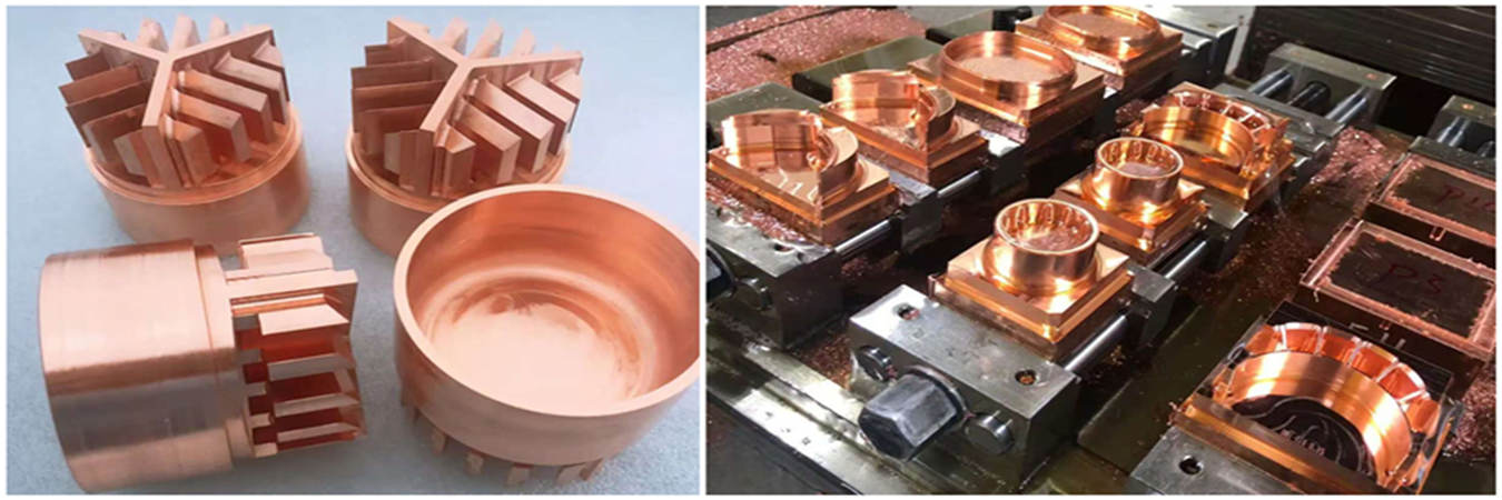 Kundenspezifische CNC-Bearbeitung von Kupferteilen für Anwendungen mit hoher Leitfähigkeit CNC-Kupferbearbeitungsservice für präzise elektrische Komponenten