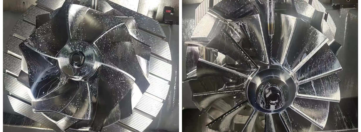 5-Achsen-CNC-Bearbeitung eines Titan-Laufradteils 5-Achsen-CNC-Bearbeitung von Titan-Laufrädern für Luftfahrt und Hochpräzisionsanwendungen