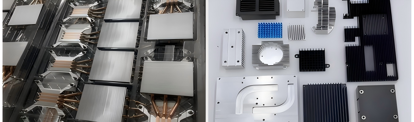 CNC-Bearbeitung von Kühlkörpern CNC-gefräste Kühlkörper mit hoher Präzision für effiziente Kühlung in elektronischen und industriellen Anwendungen