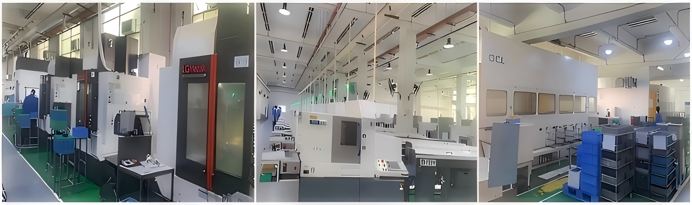 Hochvolumige CNC-Werkstatt mit automatisierter Bearbeitung und großer Produktionskapazität