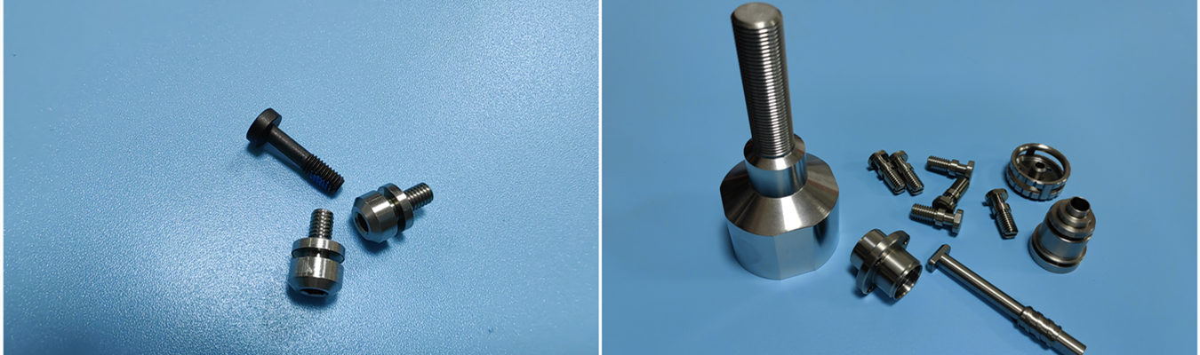 Custom bolts and fasteners manufactured with CNC turning and Swiss machining for precision industrial components